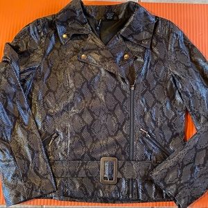 New Directions Snakeskin Leather Jacket